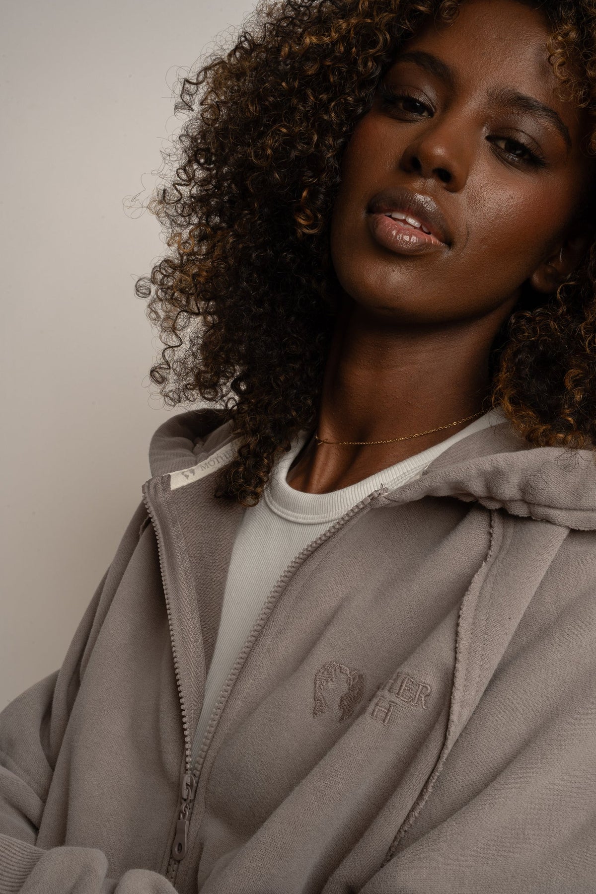 ZIP-UP HOODIE WITH WASHED MOCCA EFFECT - NARVIK