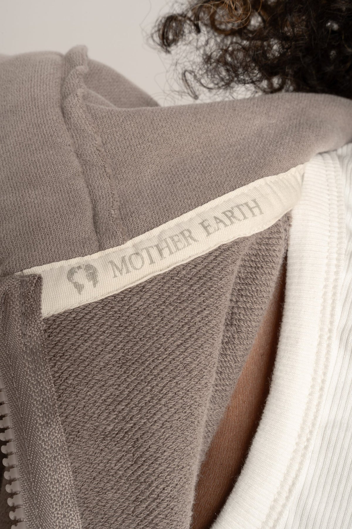 ZIP-UP HOODIE WITH WASHED MOCCA EFFECT - NARVIK