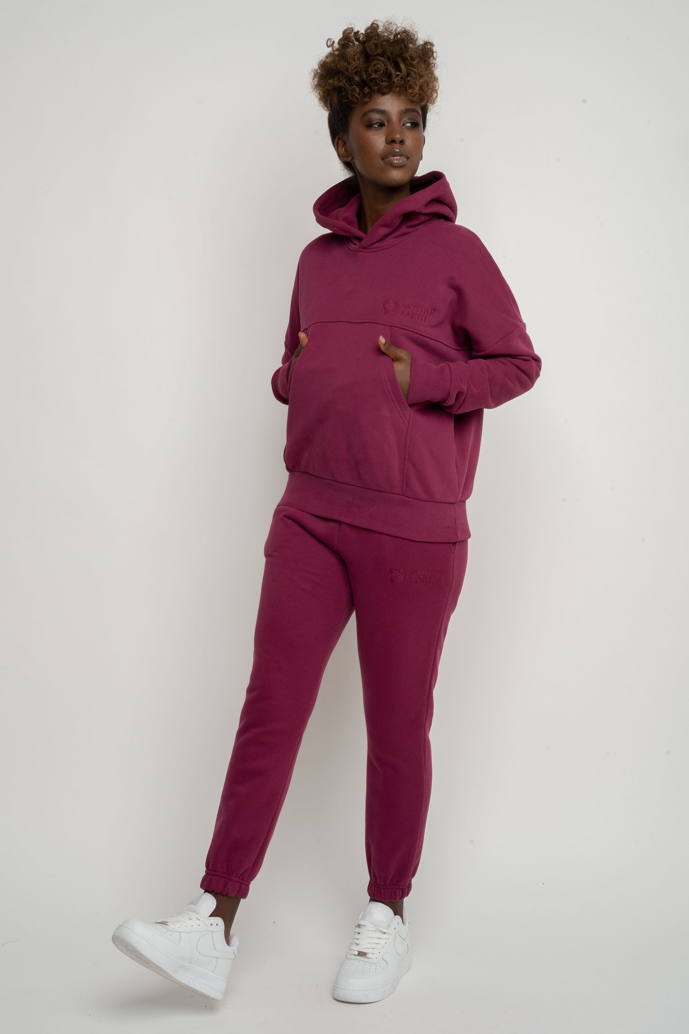 BLUZA Z KAPTUREM BURGUNDOWA - MURIA
