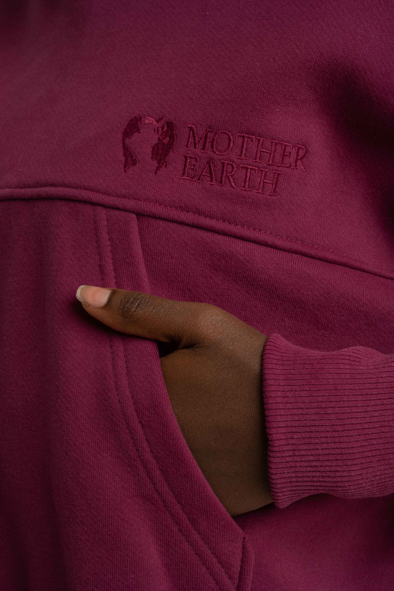 BLUZA Z KAPTUREM BURGUNDOWA - MURIA