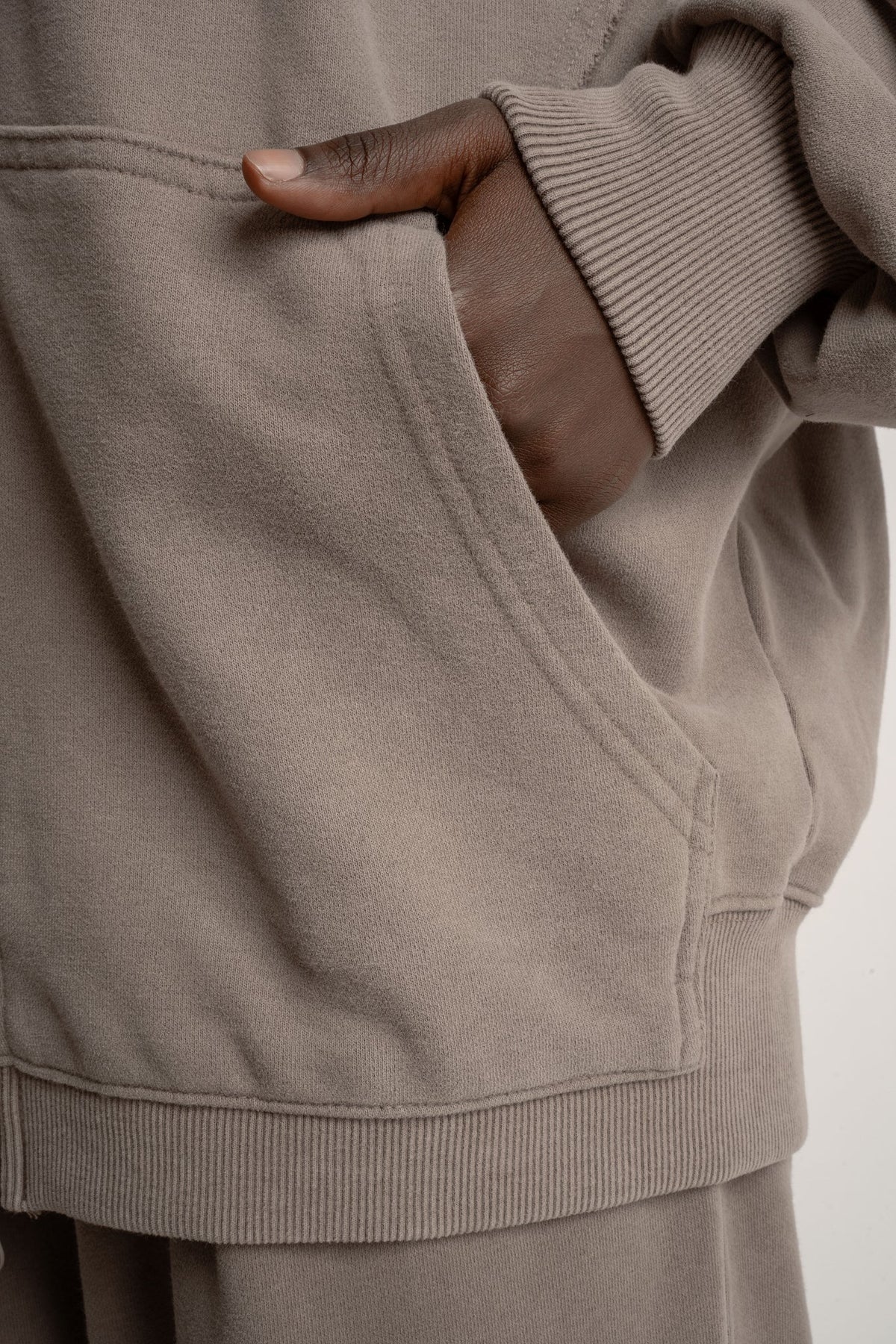 OVERSIZE HOODIE WITH WASHED EFFECT MOCHA - TRONDHEIM