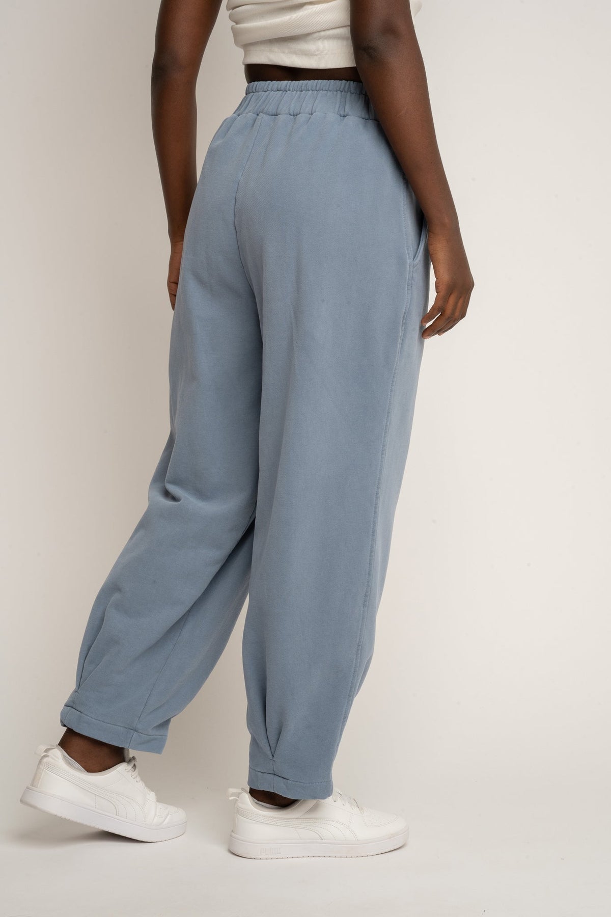 WASHED BALLOON FIT SWEATPANTS BLUE - RIBE PETIT