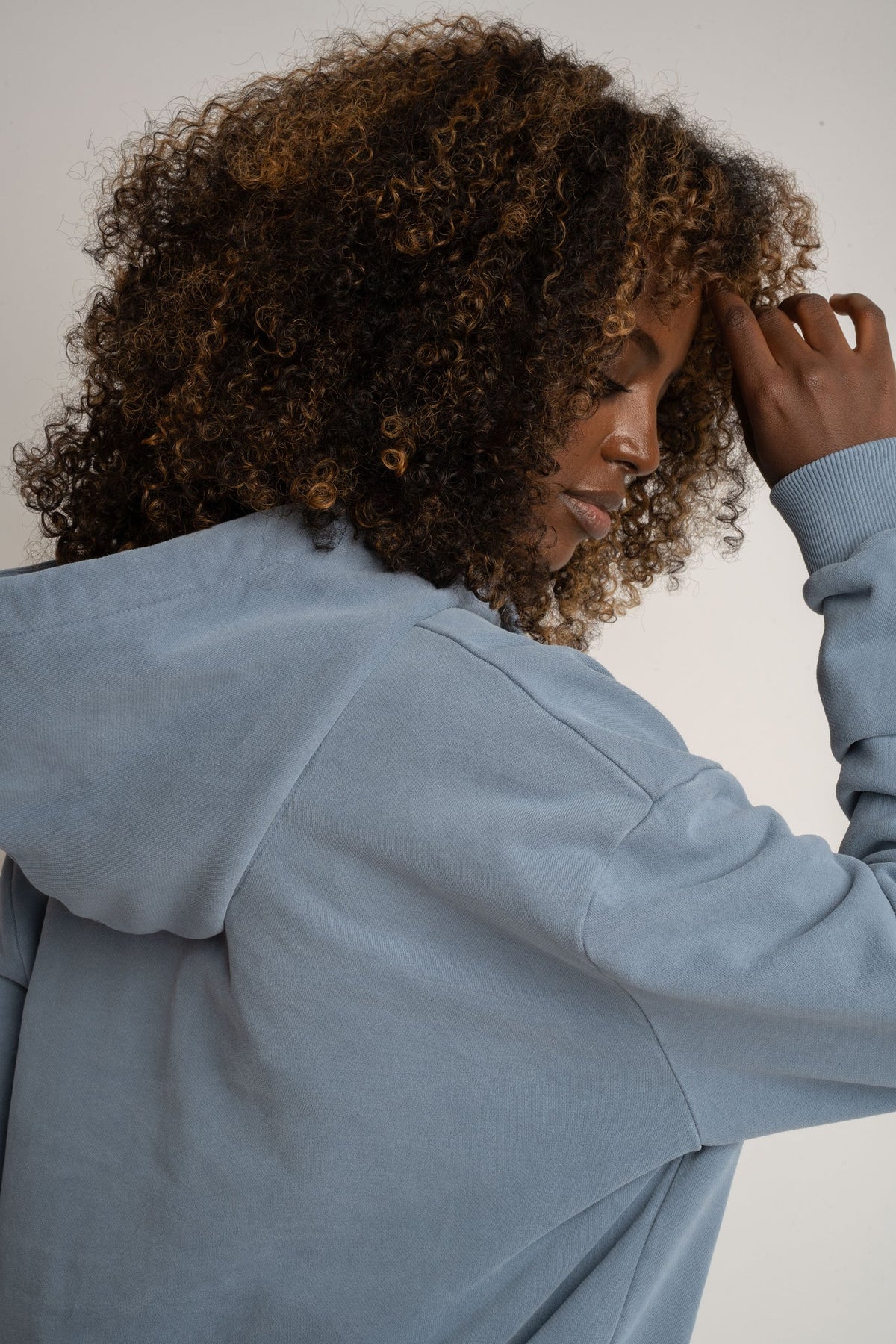 WASHED EFFECT HOODIE BLUE - LAPLAND