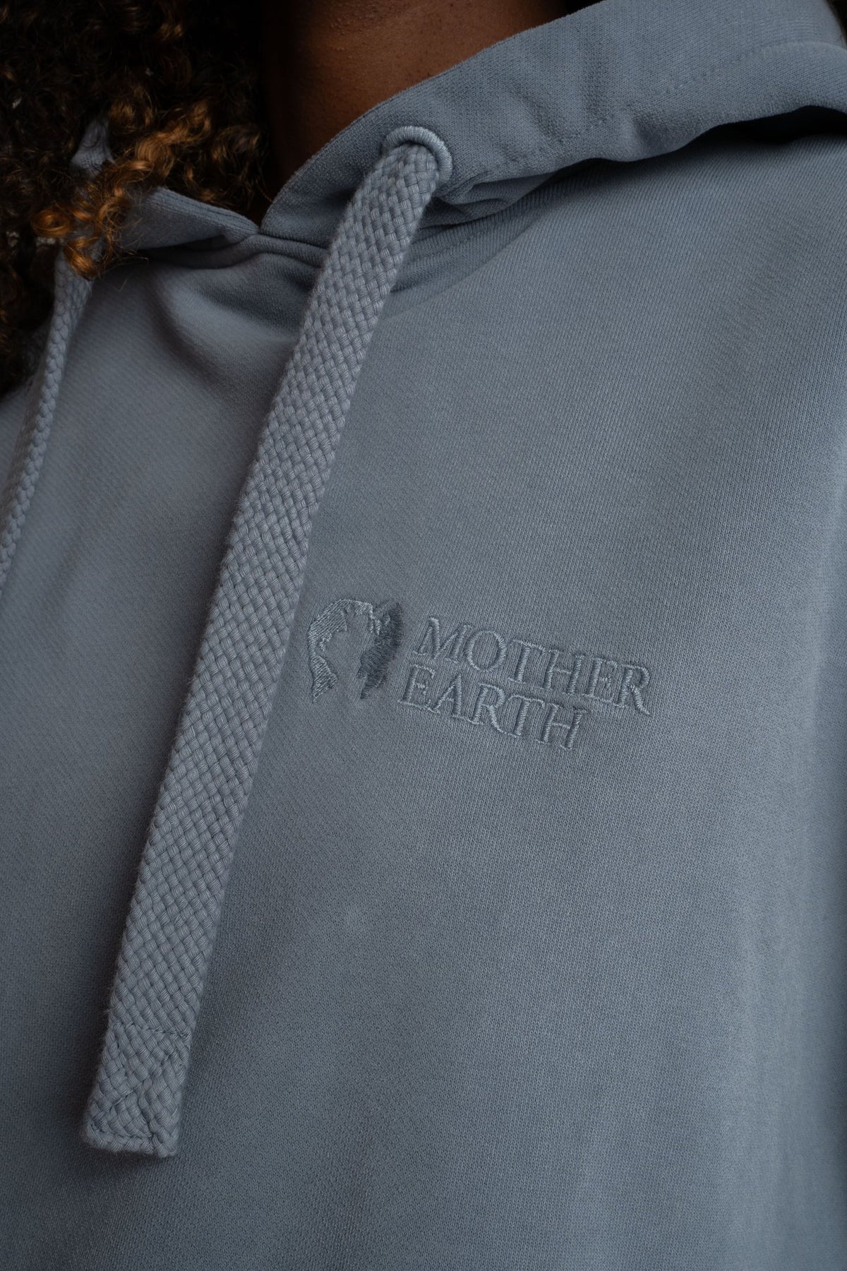 WASHED EFFECT HOODIE BLUE - LAPLAND