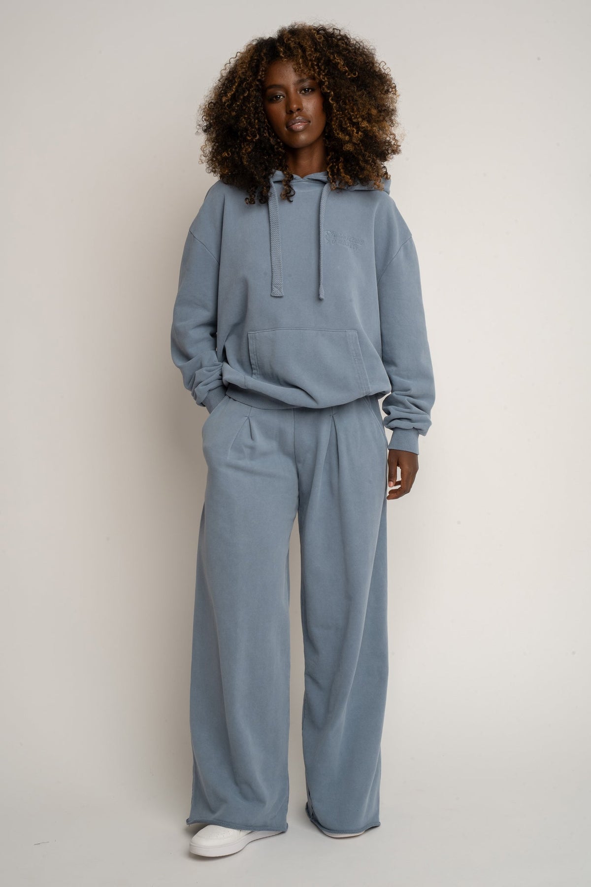 WASHED EFFECT HOODIE BLUE - LAPLAND