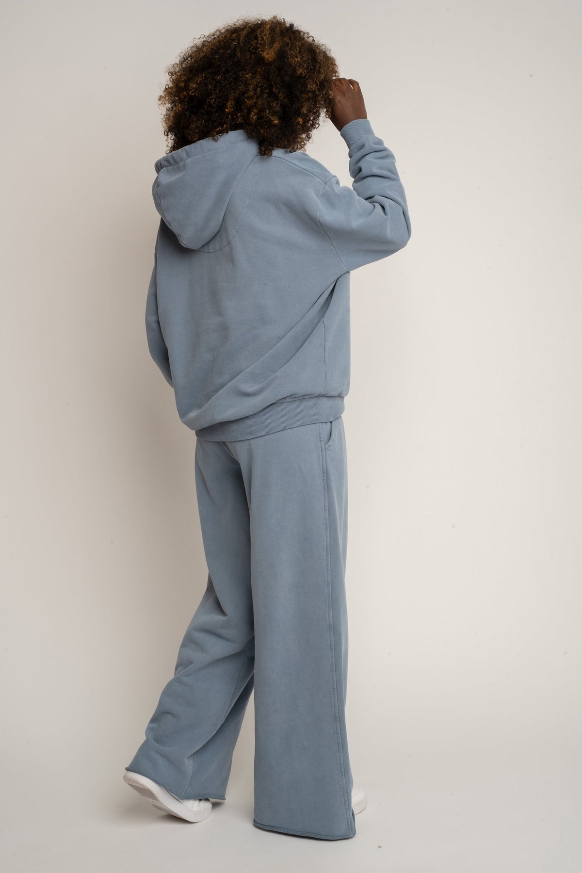 WASHED EFFECT HOODIE BLUE - LAPLAND