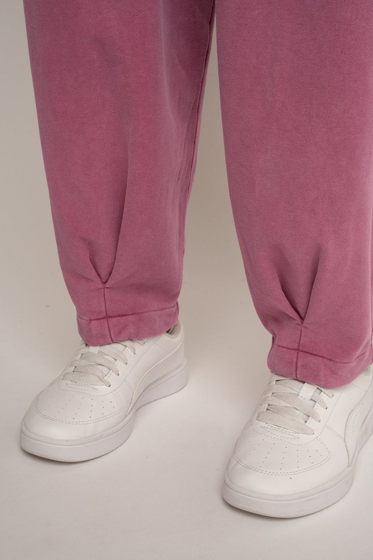 PINK WASHED EFFECT BALLOON FIT SWEATPANTS - RIBE PETIT