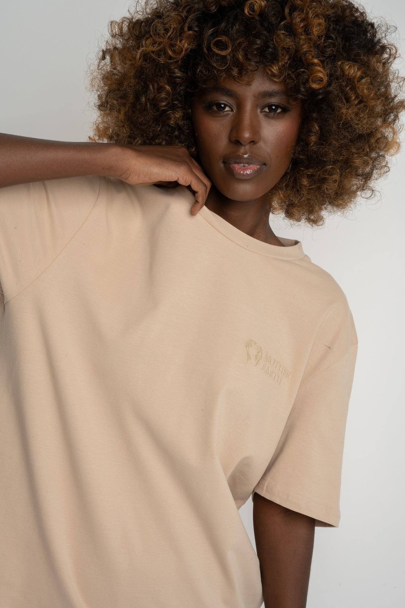 T-SHIRT DAMSKI BEŻOWY - OYSTER