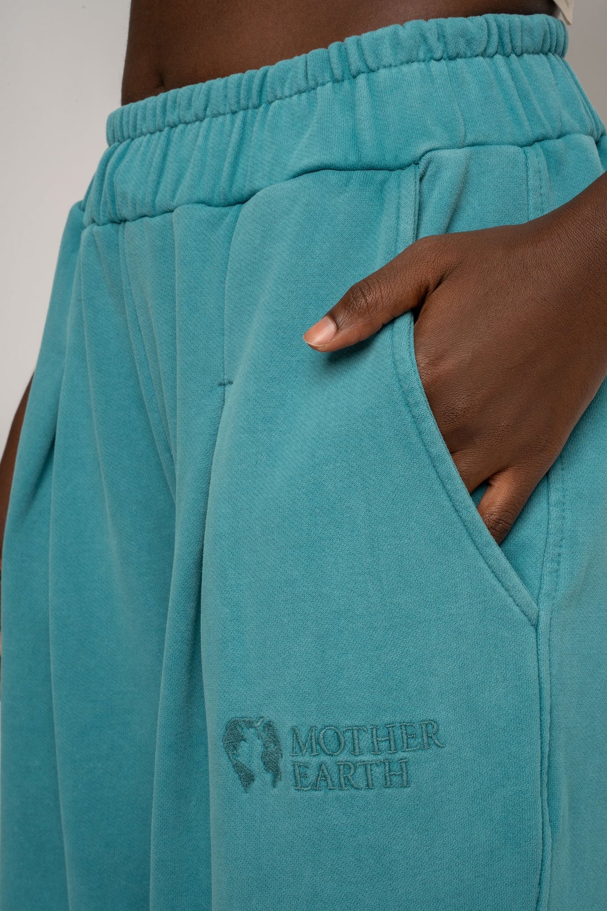 TURQUOISE WASHED BALLOON FIT JOGGERS - RIBE PETIT
