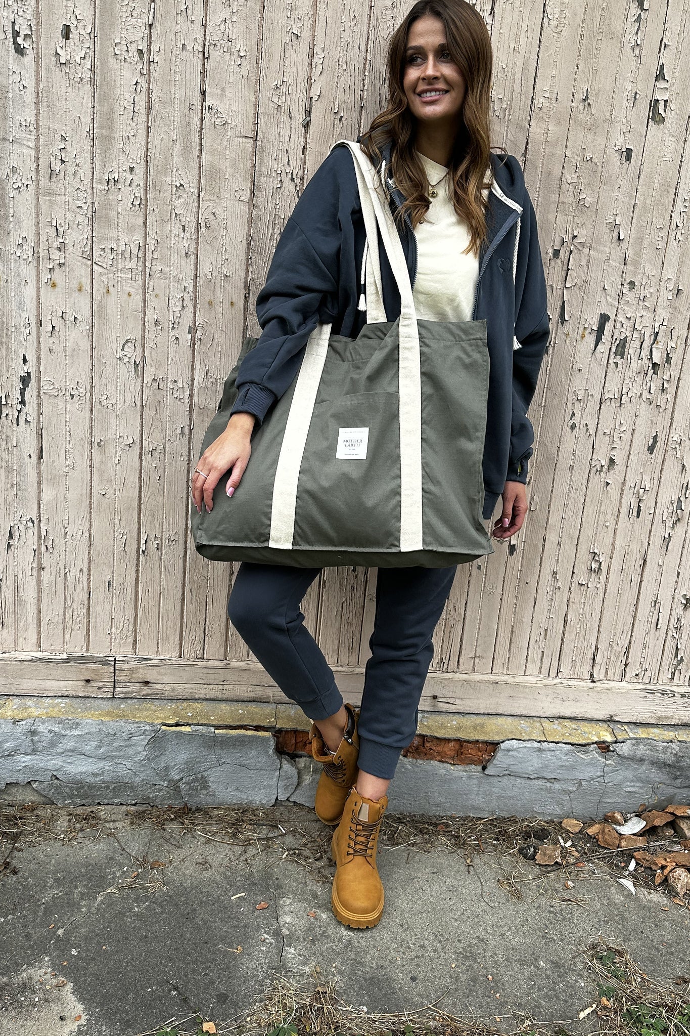 TORBA TYPU SHOPPER  BAG KHAKI - LIDO