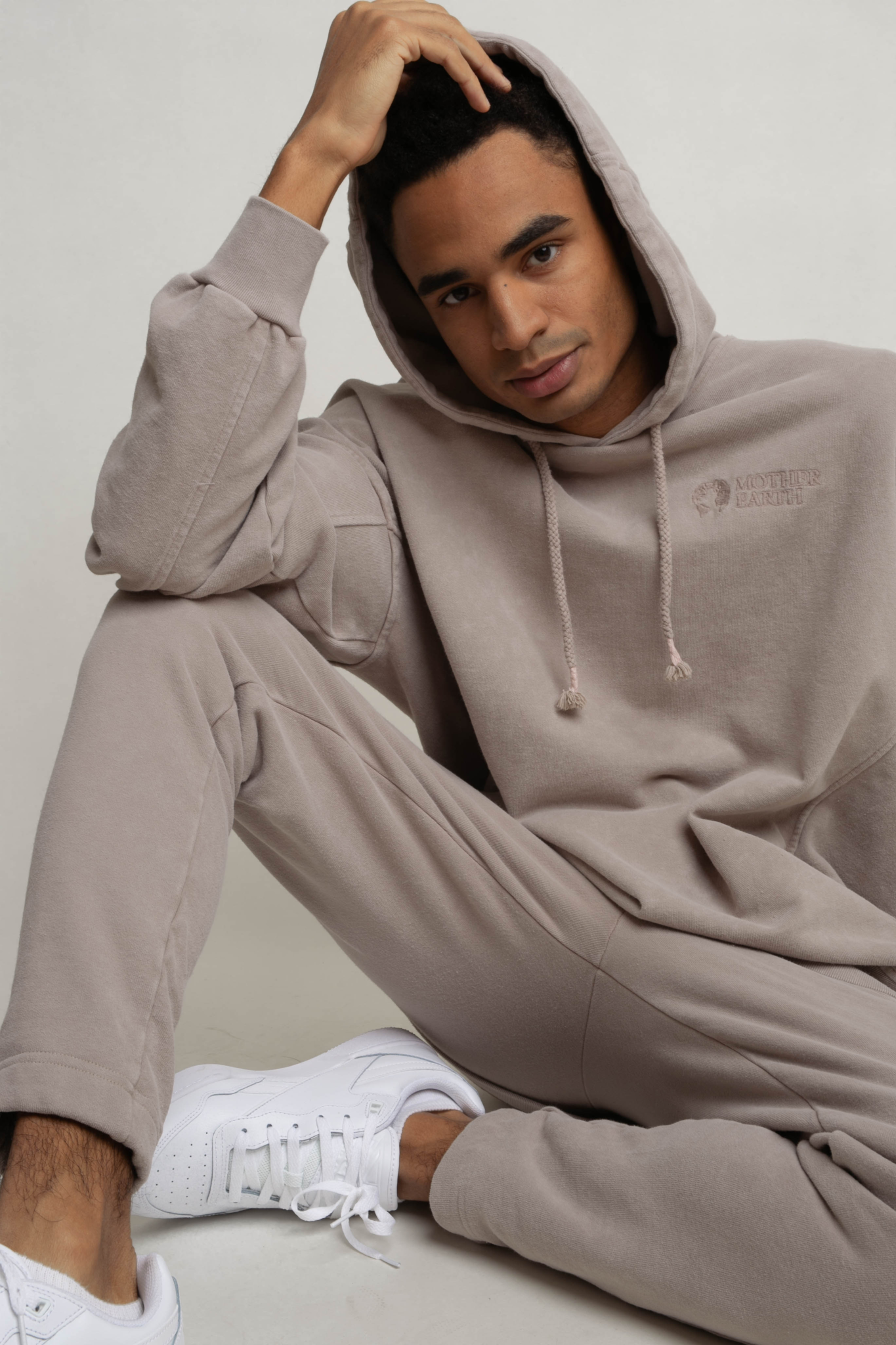 MEN'S WASHED EFFECT BEIGE SWEATPANTS - CORADO